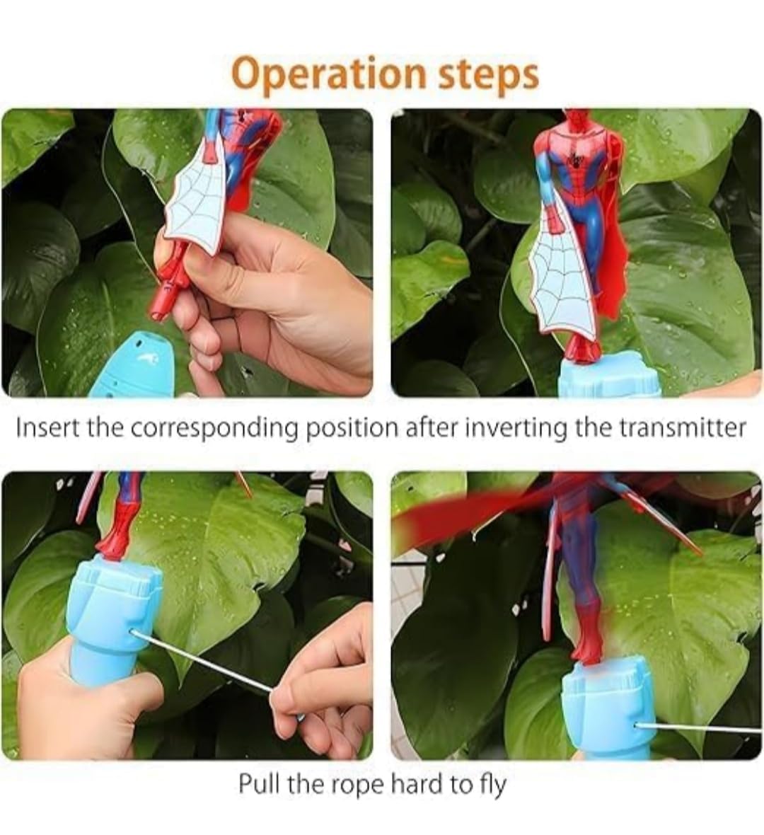 Flying Superhero Pull String Launcher