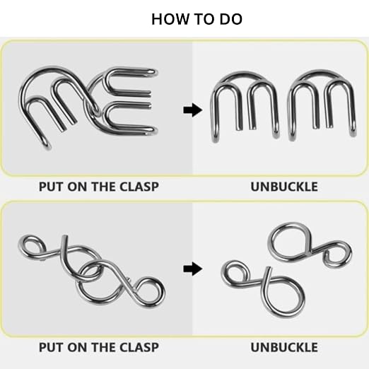 Metal Wire Brain Teaser Puzzle Set