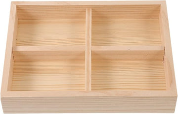 Wooden Tray with 4 Sections