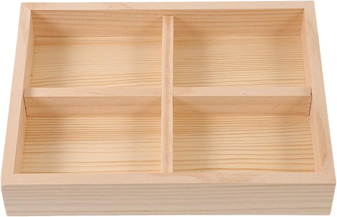 Wooden Tray with 4 Sections