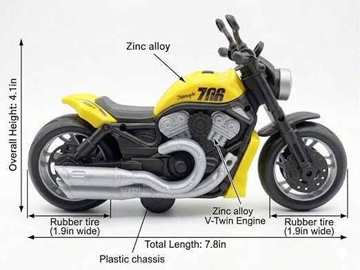 Friction Powered Toy Motorcycle