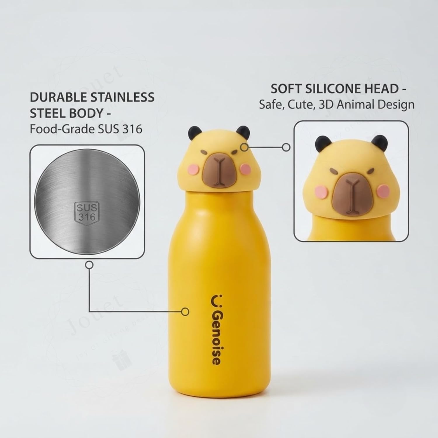 3D Animal Stainless Steel Water Bottle (450ml)