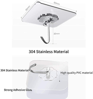 Sticker ABS Plastic + Steel Hook Hanger - Set of 5