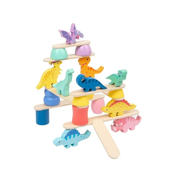 Balancing Dino with pattern cards