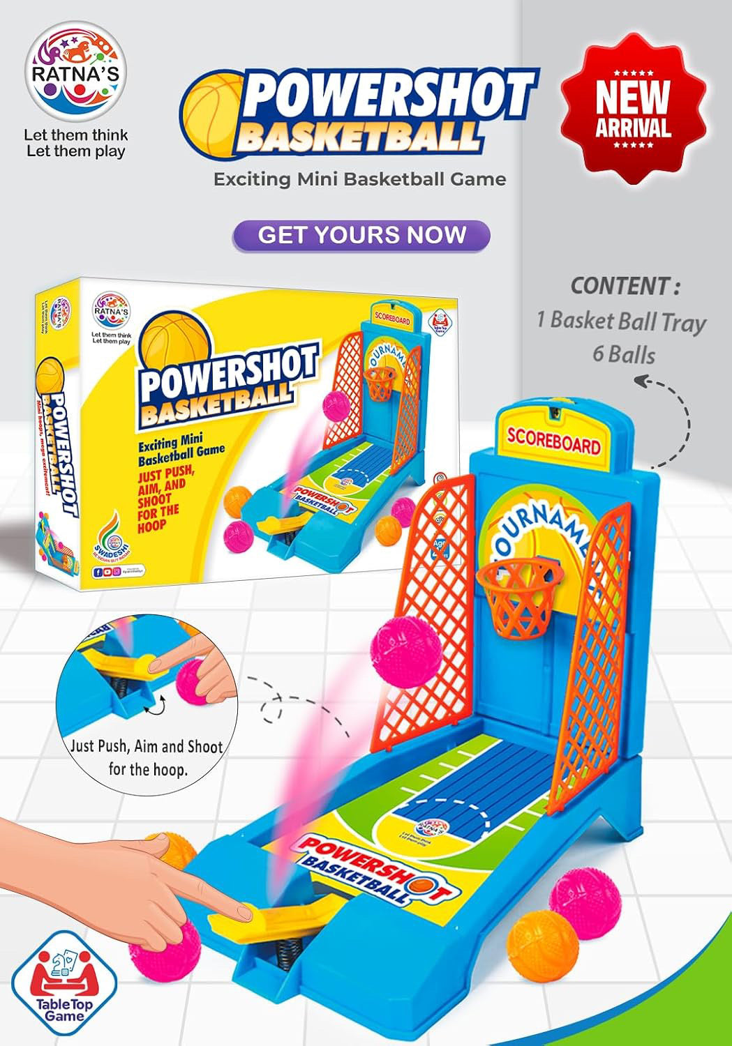 Powershot basketball board game