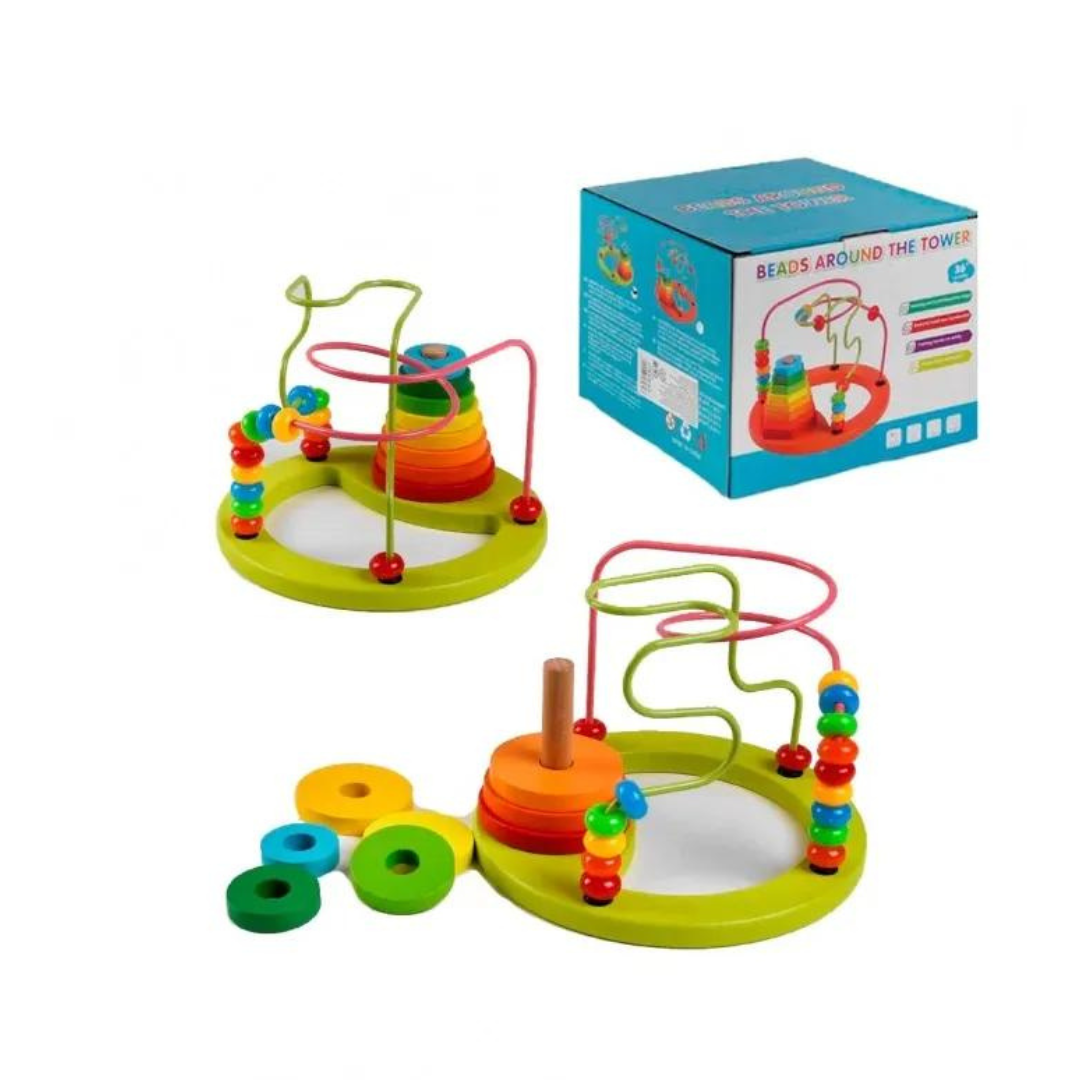 Beads maze with stacker