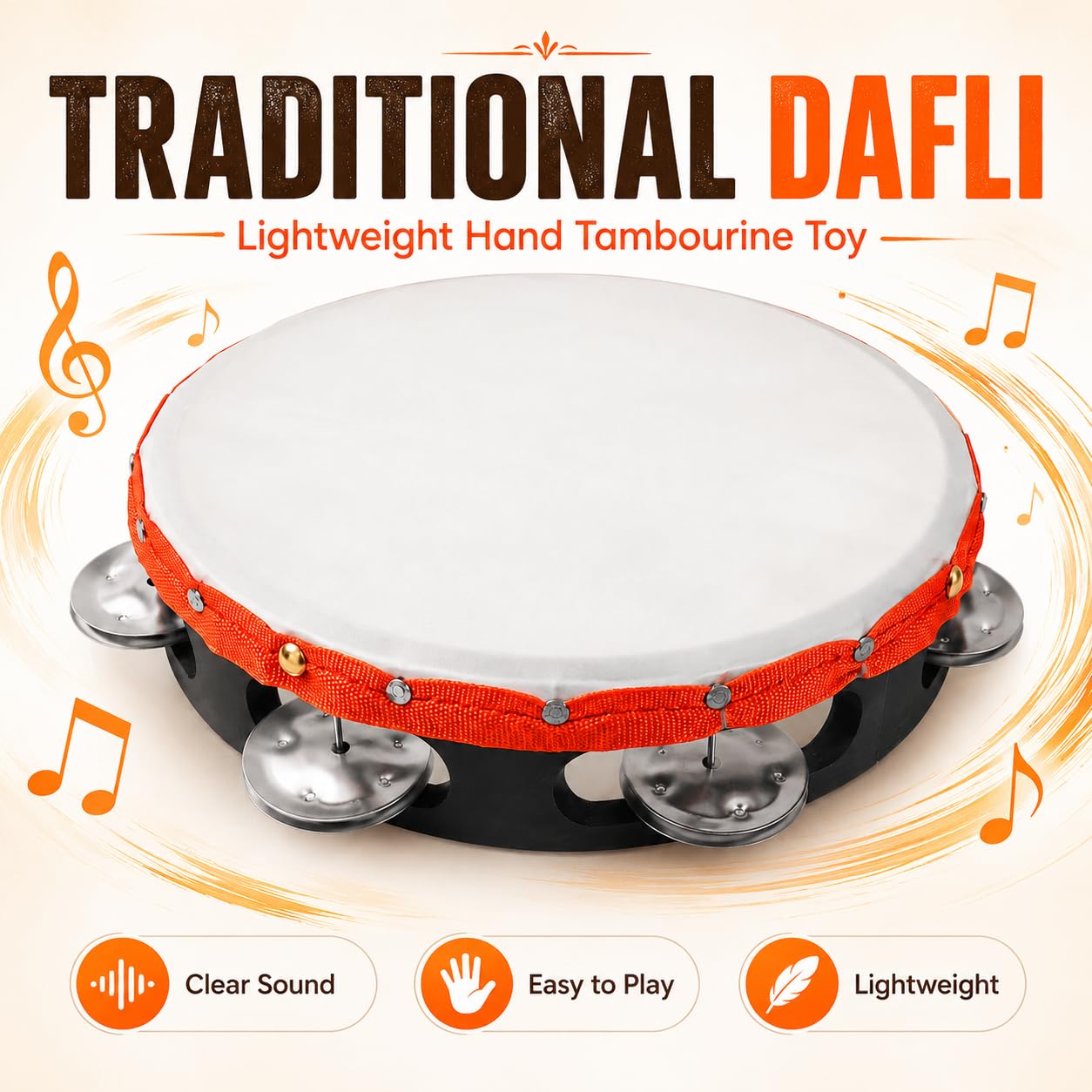 Dafli / Hand Tambourine Toy big (1pc)