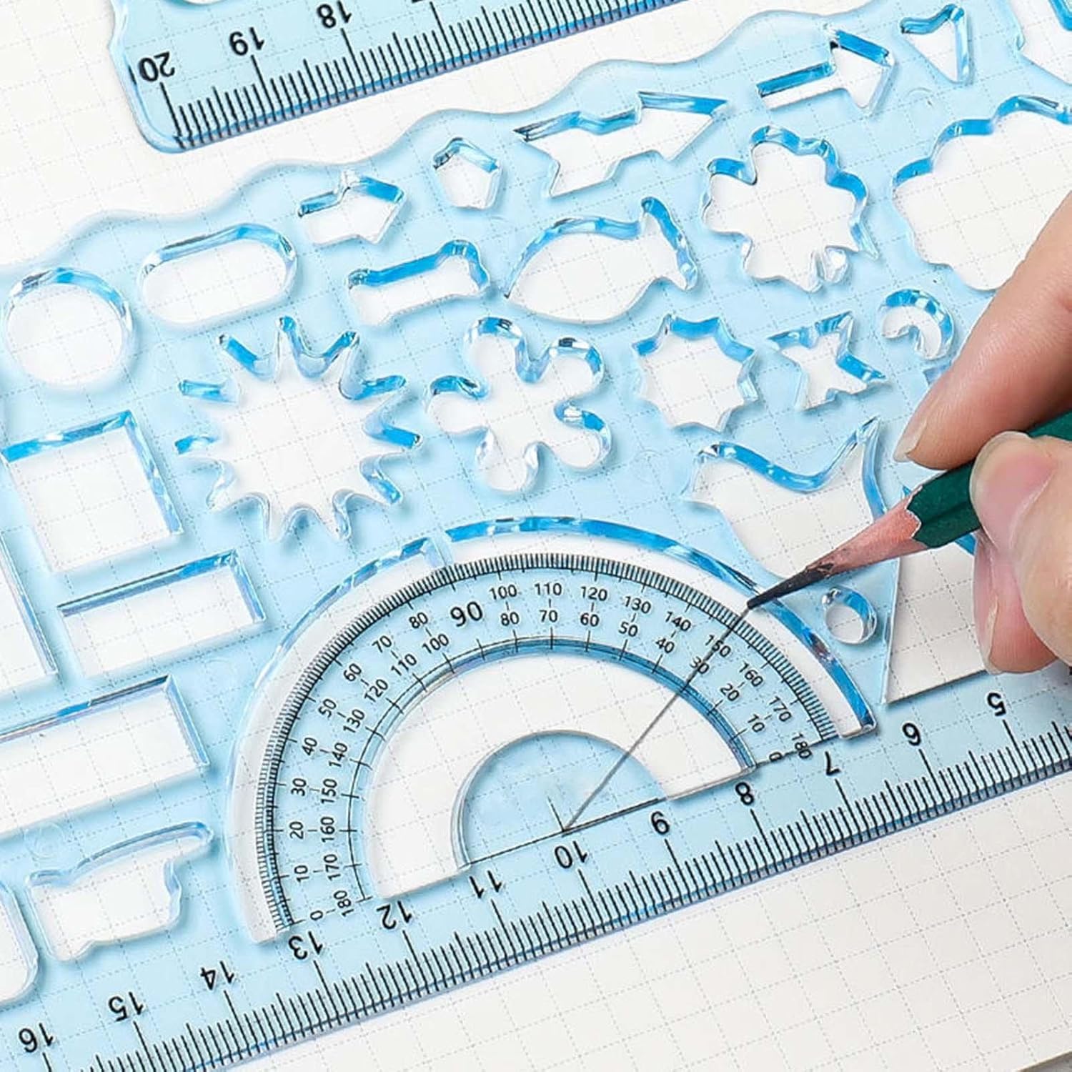 Multifunctional Drawing Template Geometric Ruler stencil