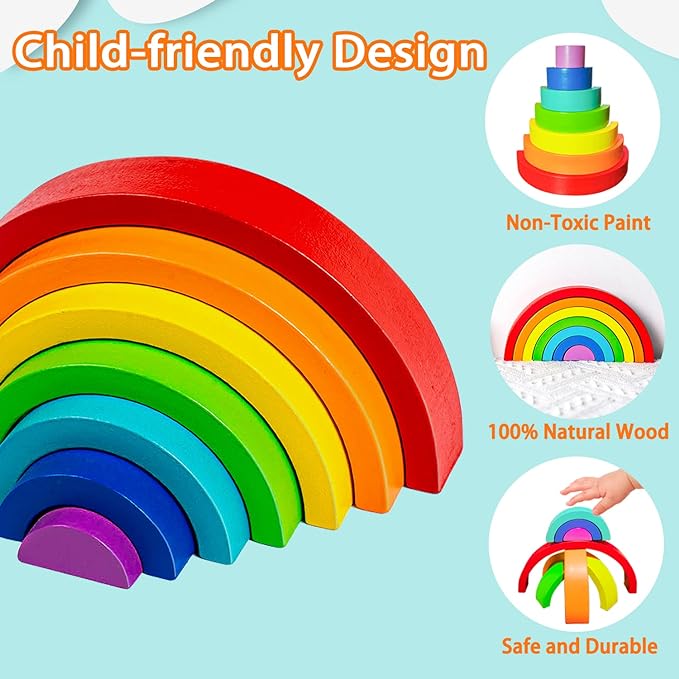 Wooden Rainbow Stacking Toy
