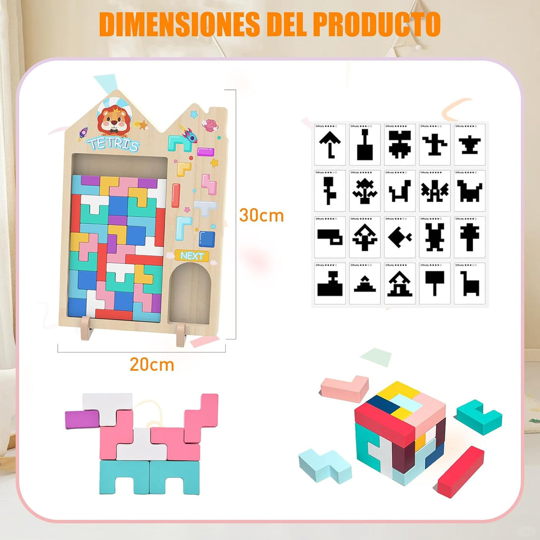 3D wooden Tetris