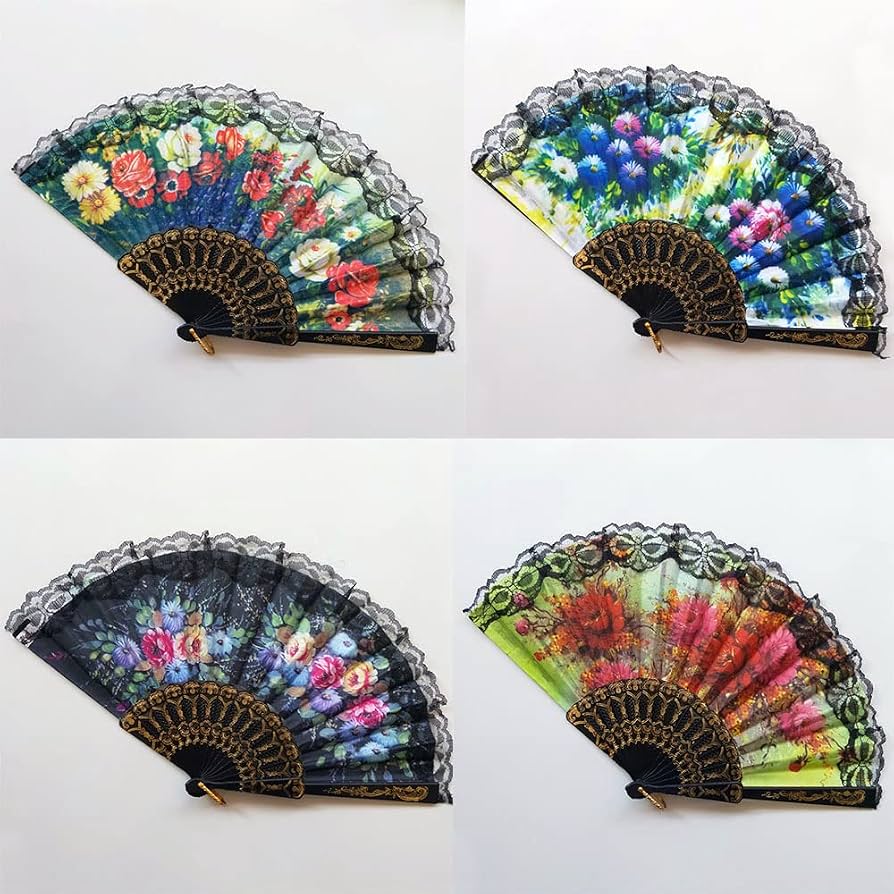 Vintage Floral Hand Fan(1pc)