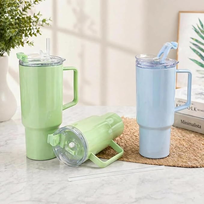 BPA Free Plastic Tumbler with Handle & Straw