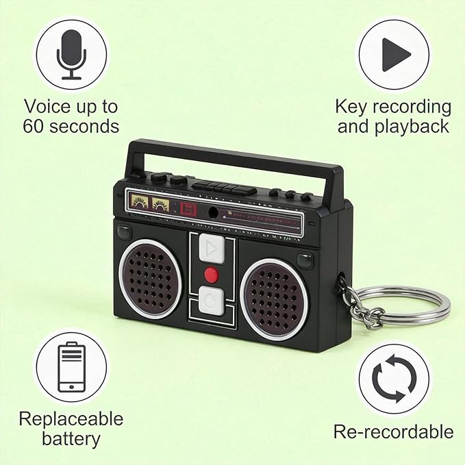 Retro Radio Recording Key Chain