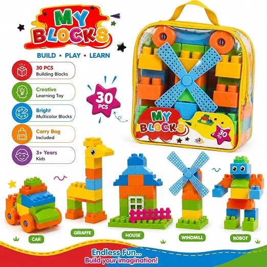 Colourful Building Blocks Set (30Pcs)