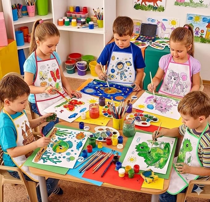 DIY Coloring Reusable Apron(47X31cm)