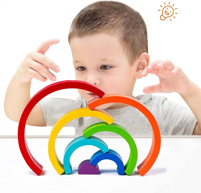 Wooden Rainbow Stacking Toy