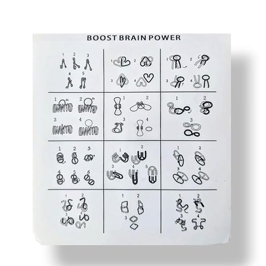 Metal Wire Brain Teaser Puzzle Set
