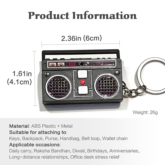 Retro Radio Recording Key Chain