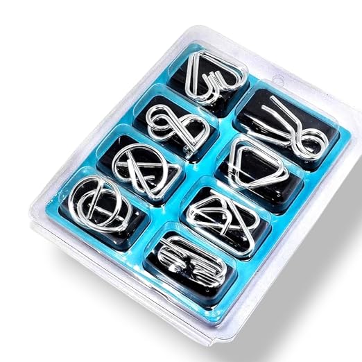 Metal Wire Brain Teaser Puzzle Set