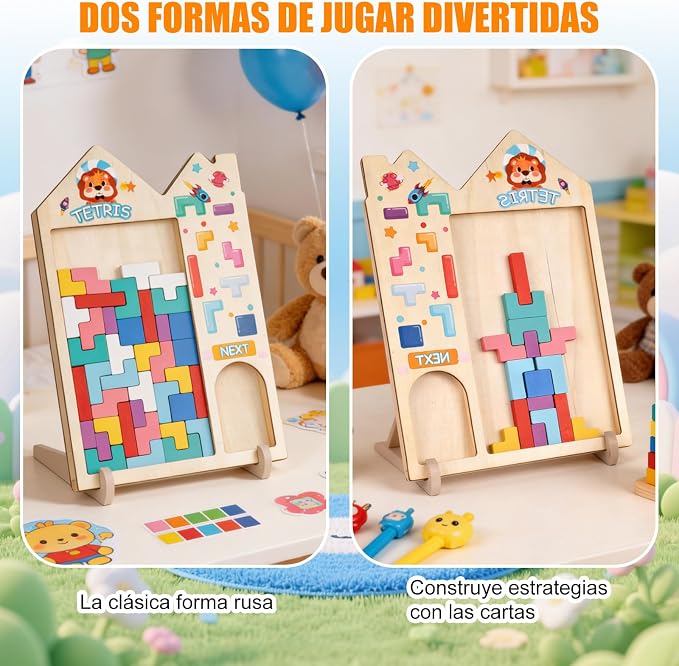 3D wooden Tetris
