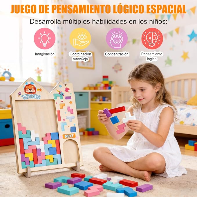 3D wooden Tetris