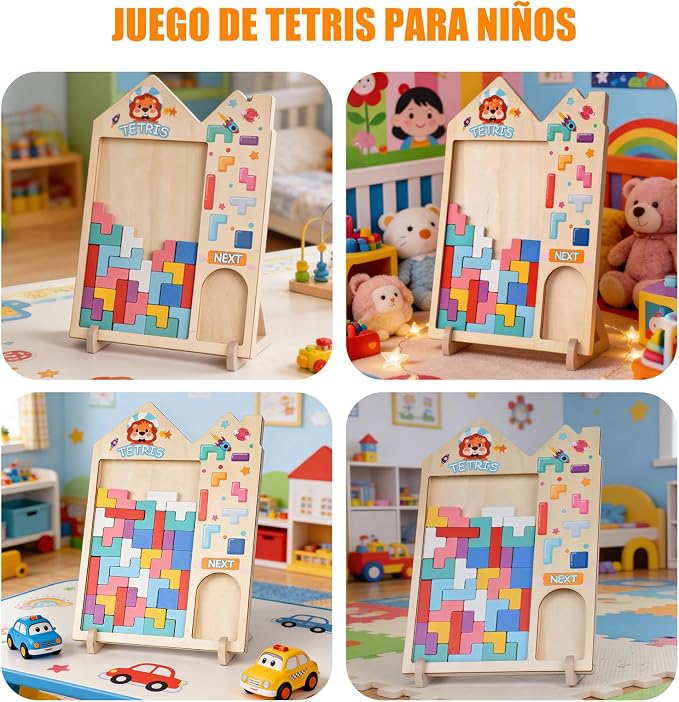 3D wooden Tetris
