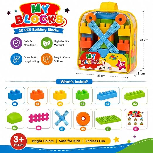 Colourful Building Blocks Set (30Pcs)