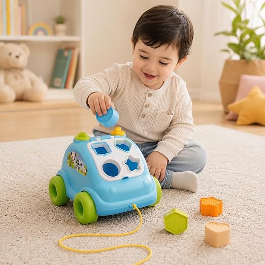 Baby Shape Sorter Pull Along Car