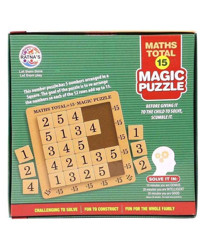 Magic Puzzle 15 Maths Total Mind Challenge Game