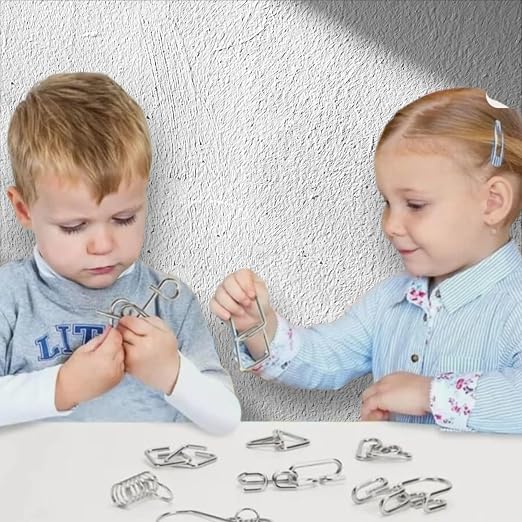Metal Wire Brain Teaser Puzzle Set