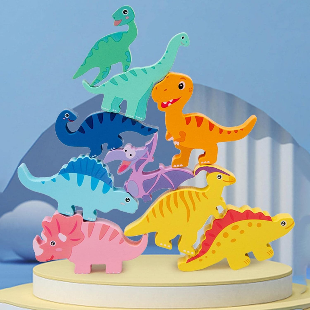 Balancing Dino with pattern cards