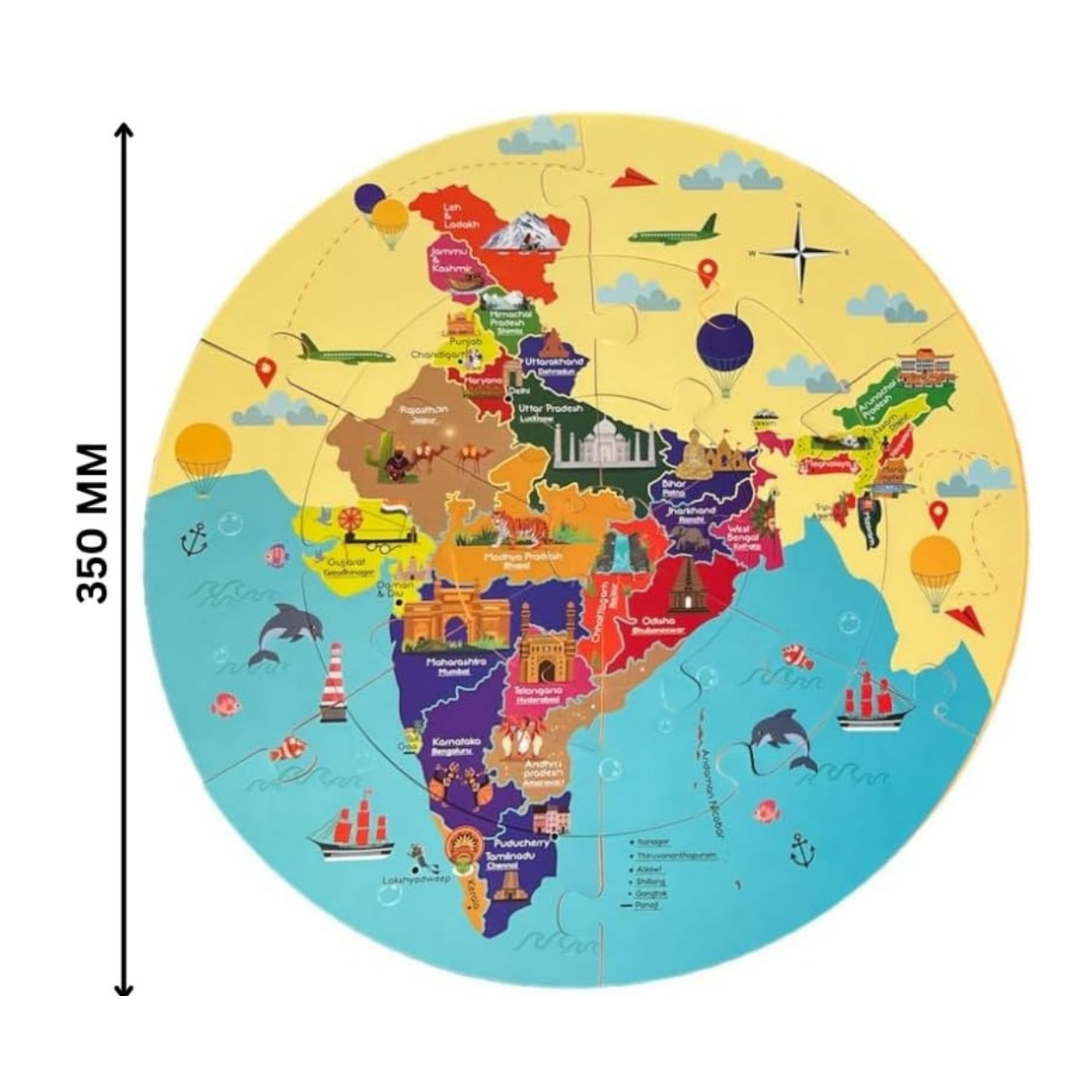 2 in 1 India and World map foam puzzle