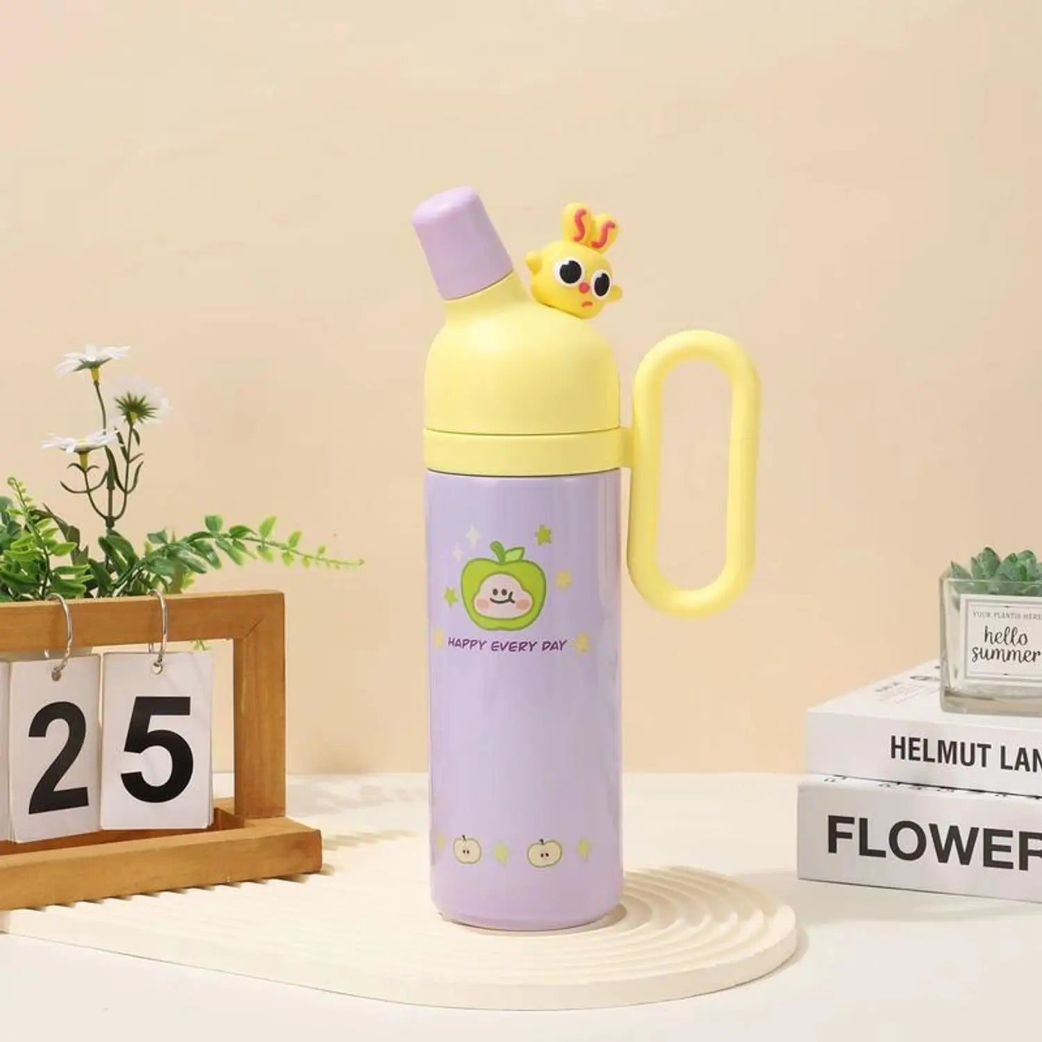 Cute Cartoon Stainless Steel Water Bottle with Handle 800ml