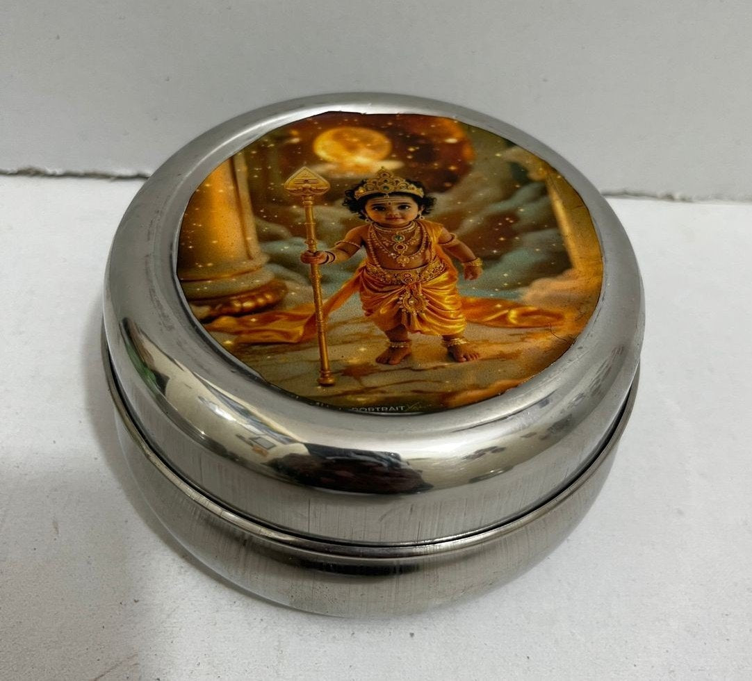 Lord Murugan silver tiffin box