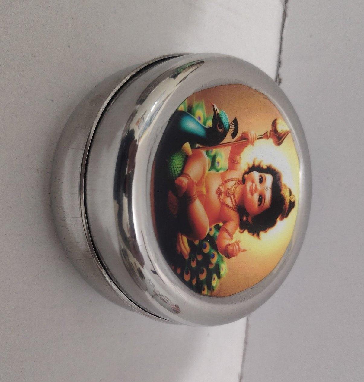 Lord Murugan silver tiffin box