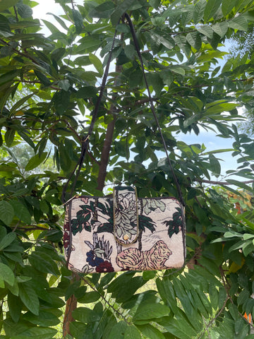 Jacquard Sling Bags for Women-jungle pattern