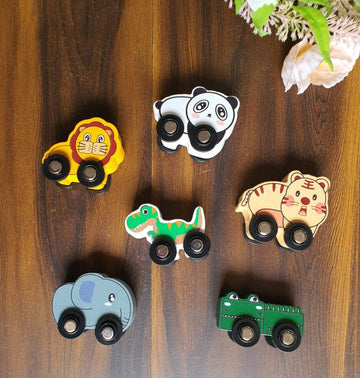 Animal Shaped Wooden Car (1pc)