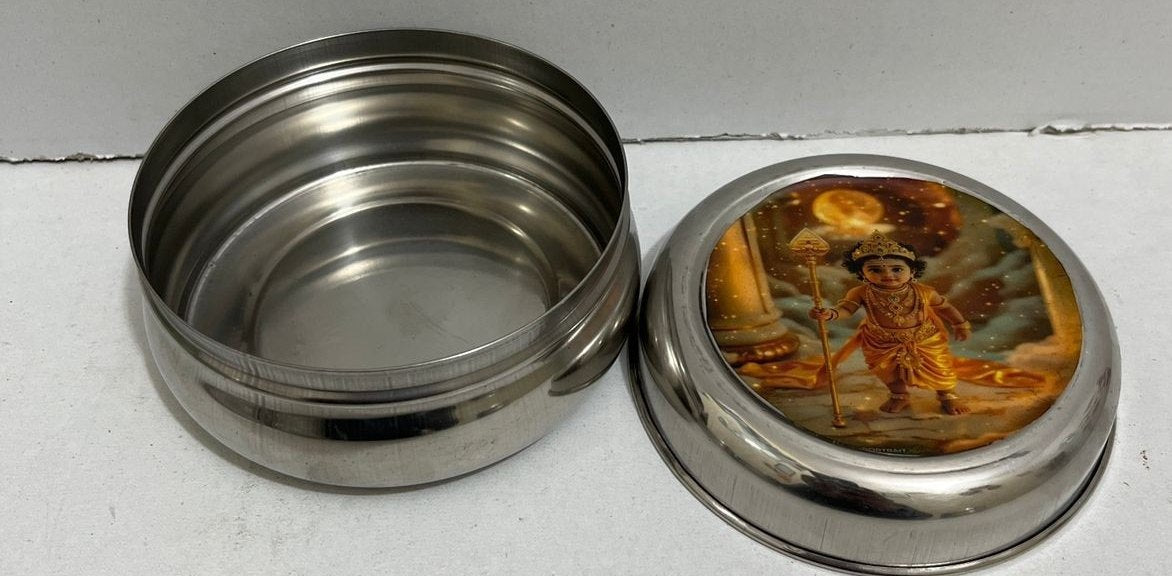 Lord Murugan silver tiffin box