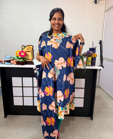 Daily wear Jaipur cotton Co-ords set-blue colour  (3XL TO 5XL)