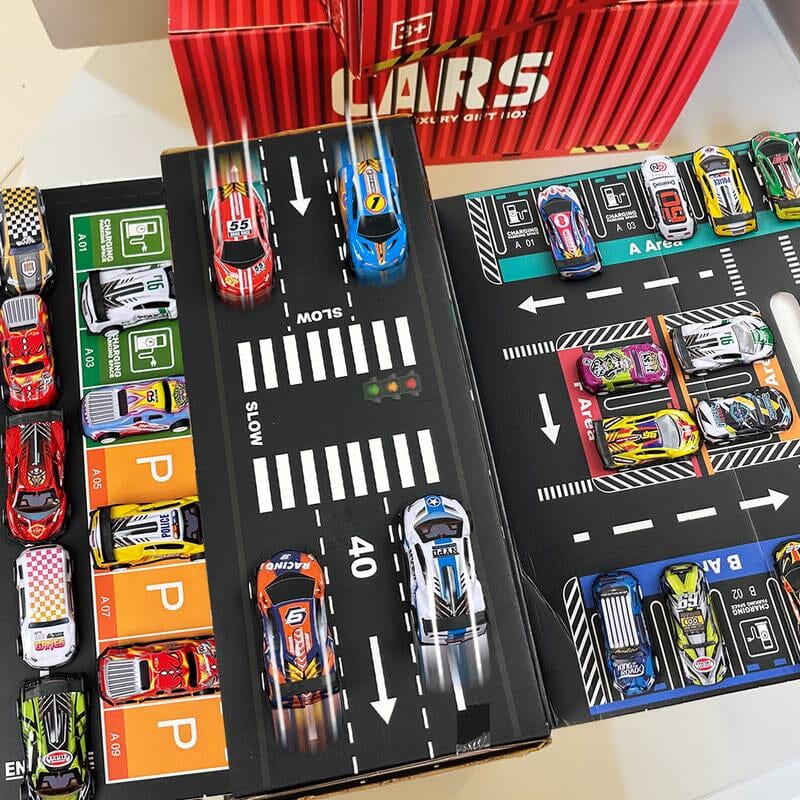 48pc Pull-Back Mini Racing Cars with Container
