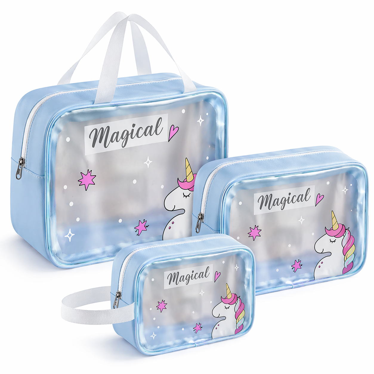 Set of 3 -Transparent Pouch