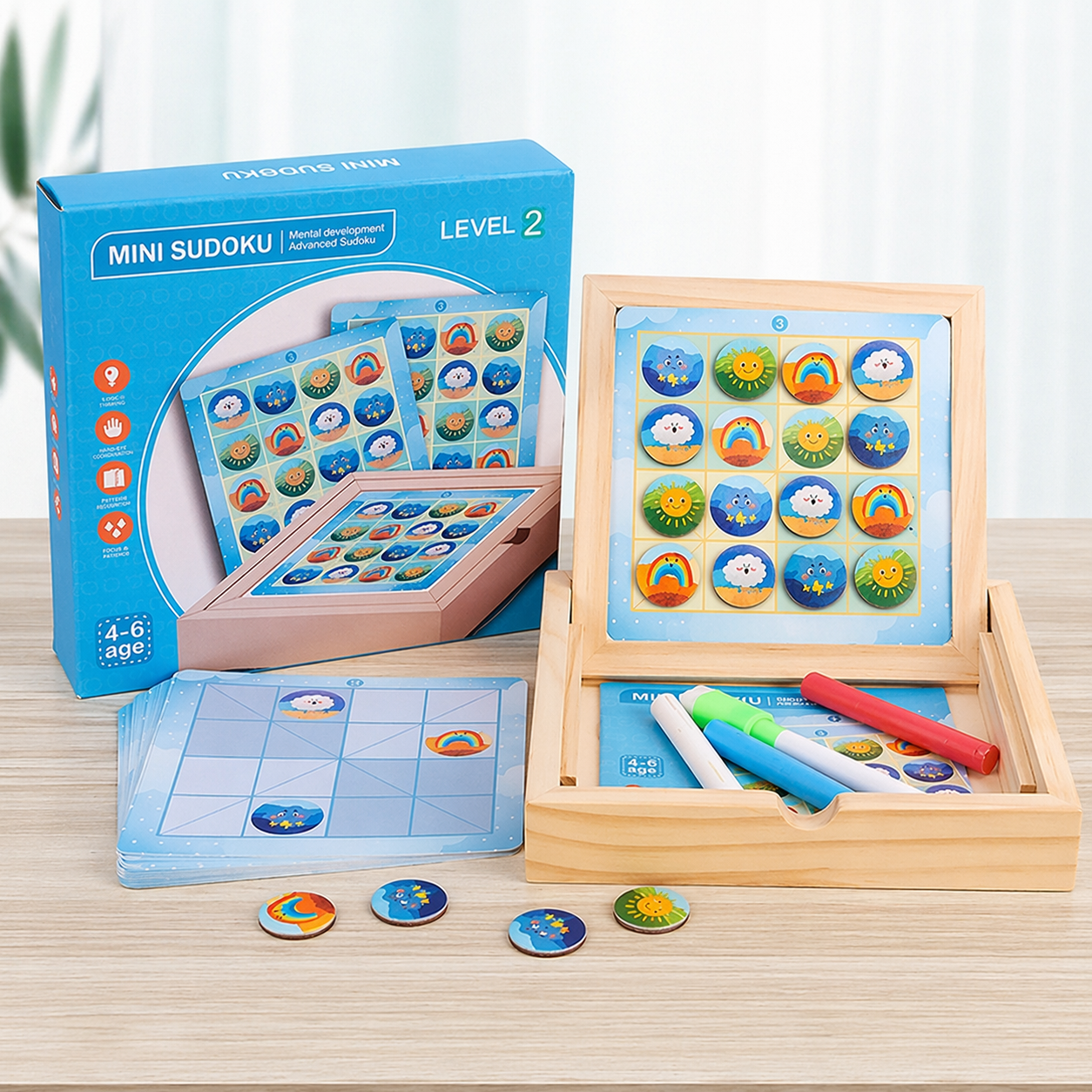 Magnetic Mini Sudoku game with writing board