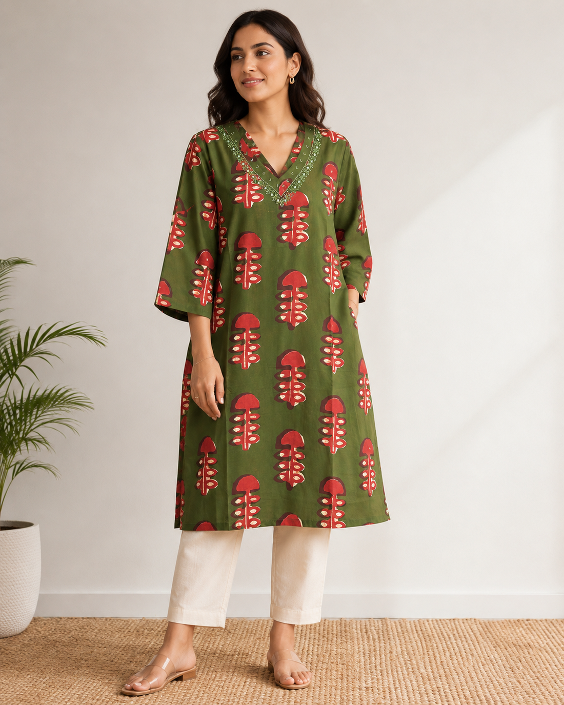 Daily wear Cotton Floral Print Kurti