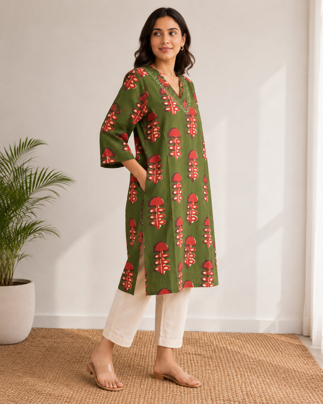 Daily wear Cotton Floral Print Kurti