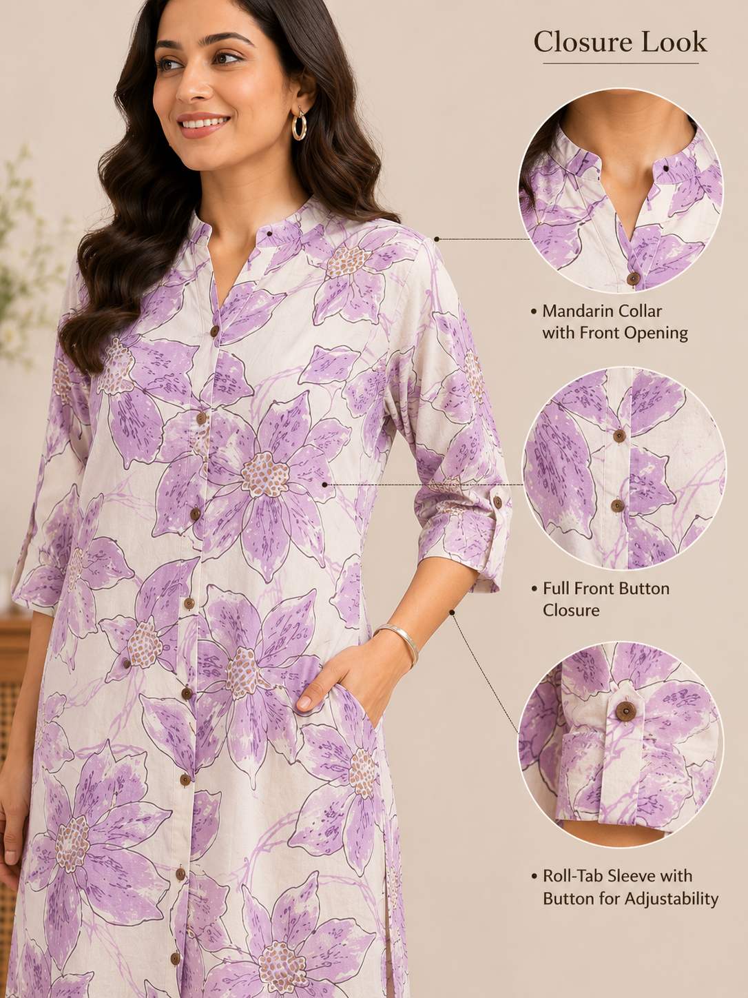 Premium Cotton Floral Print Kurti