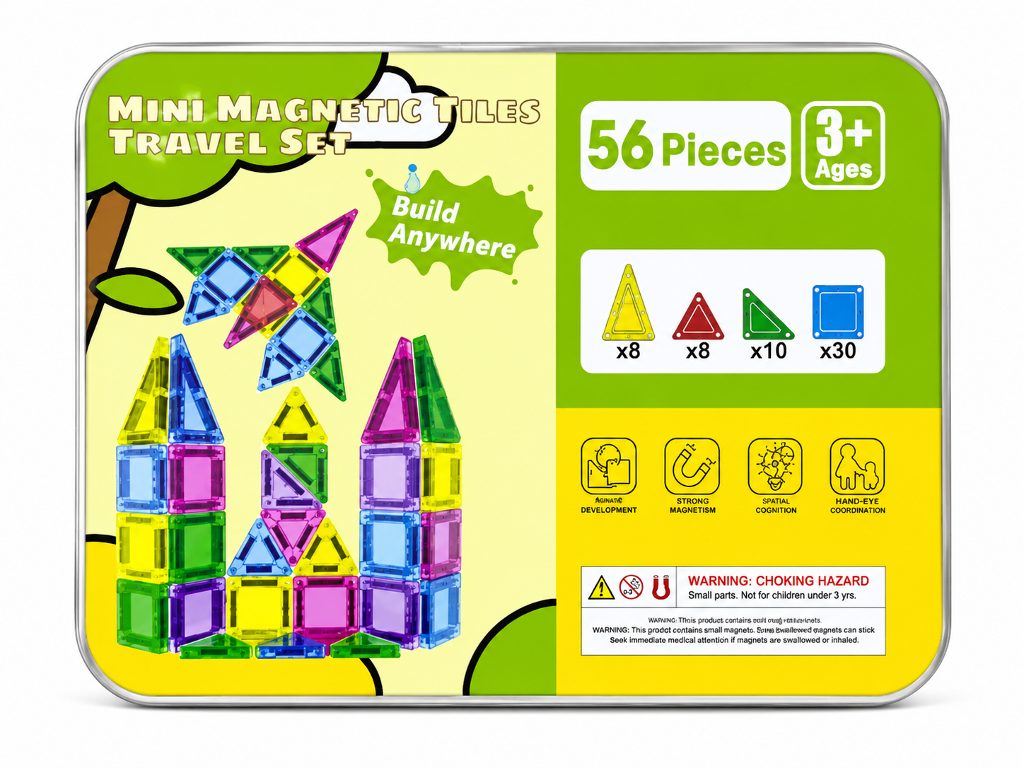 Mini Magnetic Tiles 56 Pcs