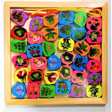Chunky Lacing , memory game with tray