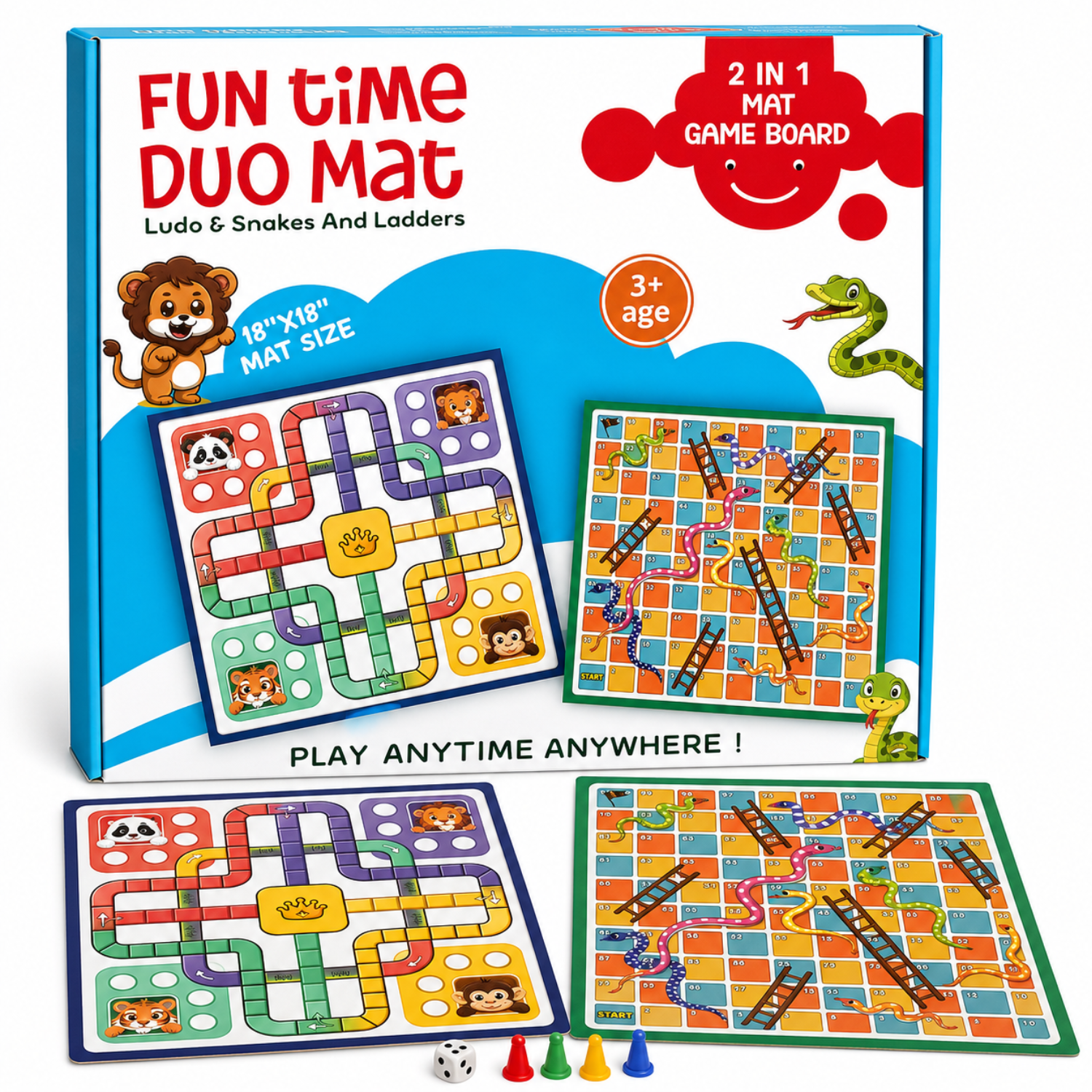 2 in 1 Ludo & Snakes Ladder Board Game
