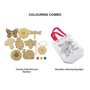 Colouring bag + mdf cutout combo