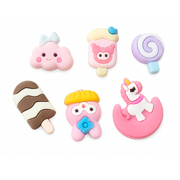 Cute Resin Charms with Glue Patch(6pcs)